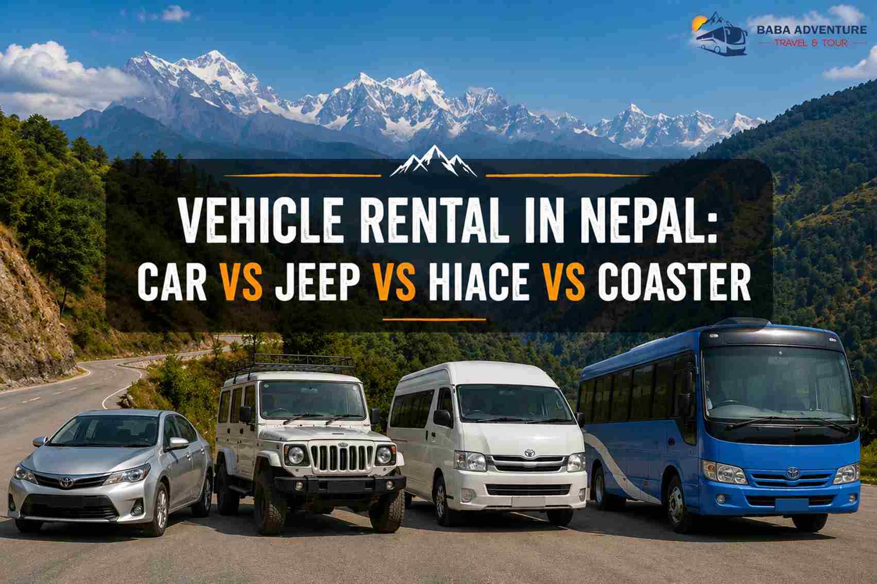 Vehicle Rental in Nepal: Car vs Jeep vs Hiace vs Coaster
