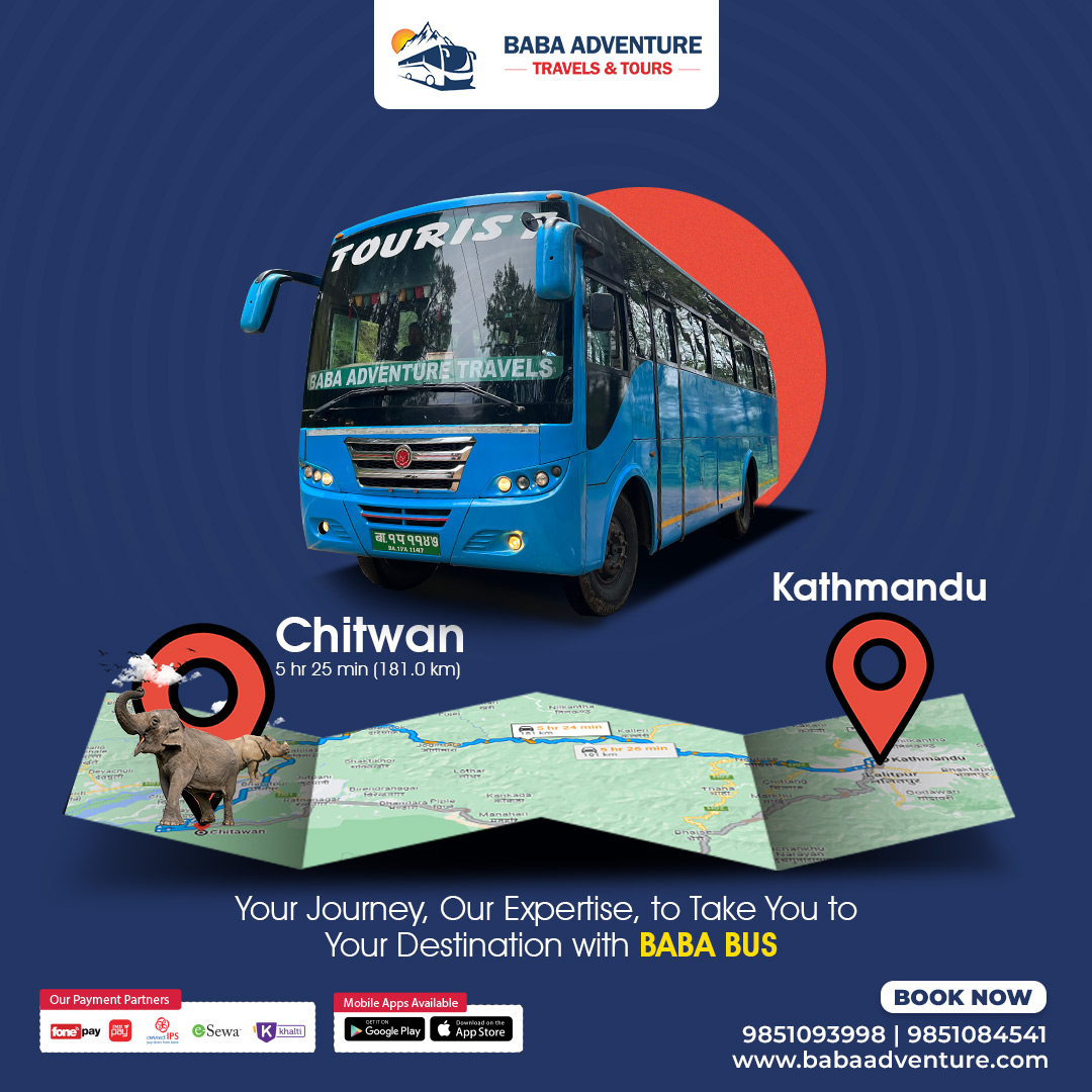 tourist bus ticket (kathmandu to chitwan)